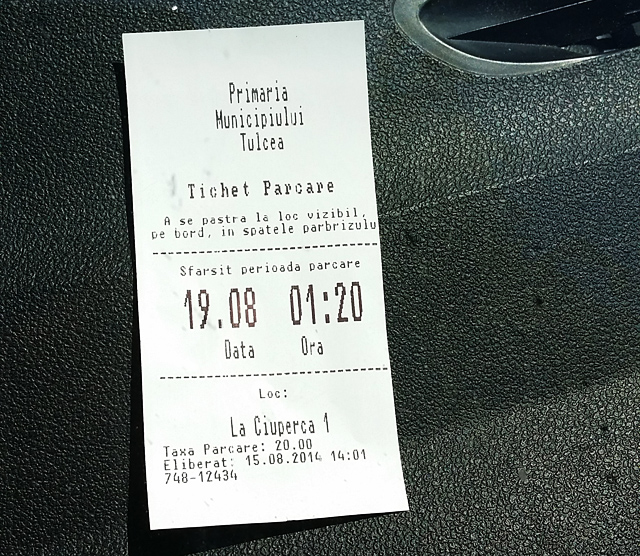 Tichet parcare Tulcea